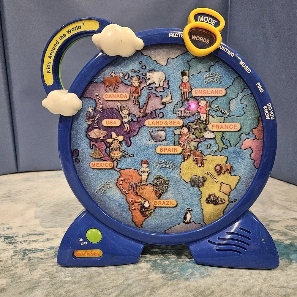 Mattel Kids Around The World See 'N Say Touchscreen Learning Toy 2000‎ WORKING
